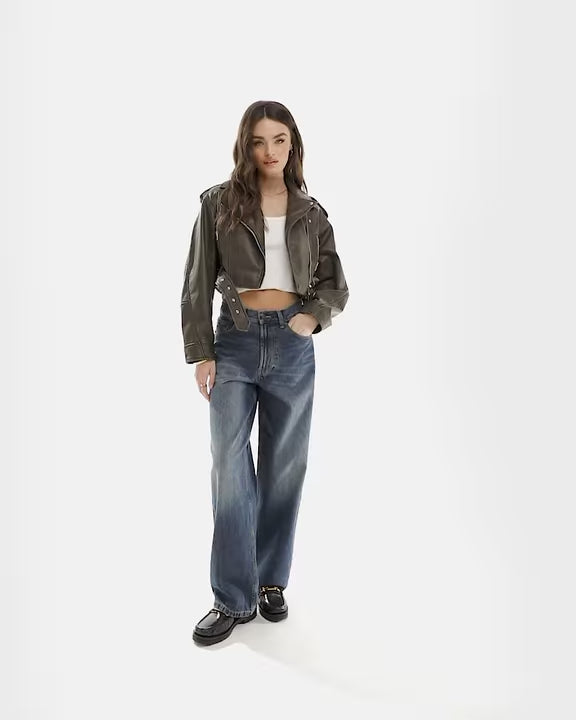 Vintage Luna Kurtka – Stylowa skórzana kurtka z efektem vintage